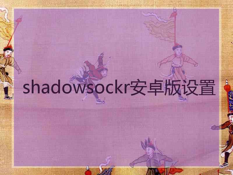 shadowsockr安卓版设置