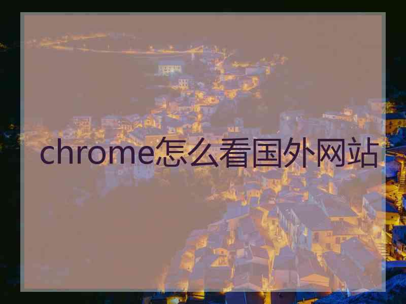 chrome怎么看国外网站