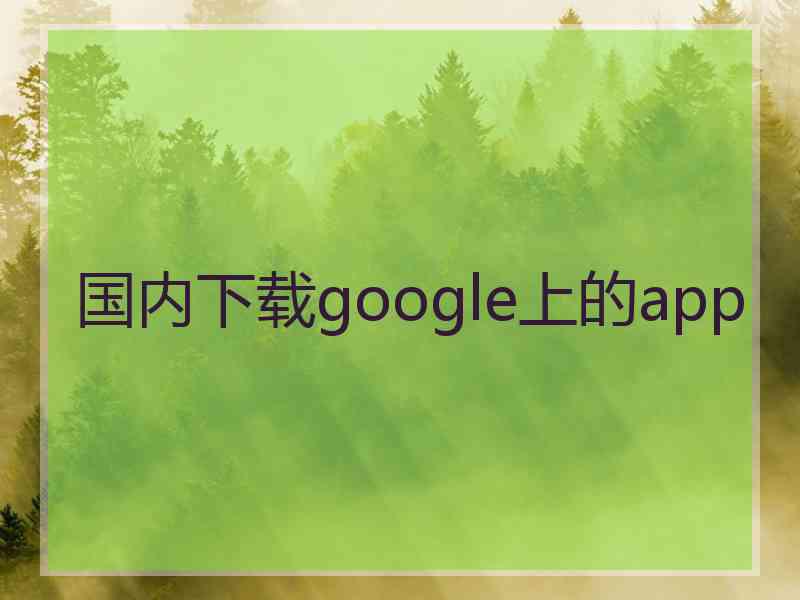 国内下载google上的app