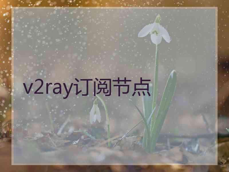 v2ray订阅节点