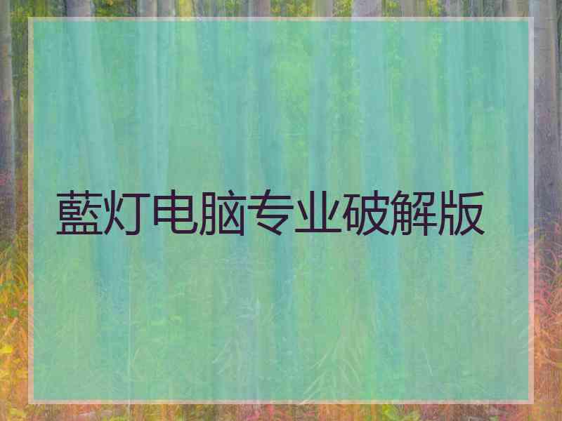 藍灯电脑专业破解版