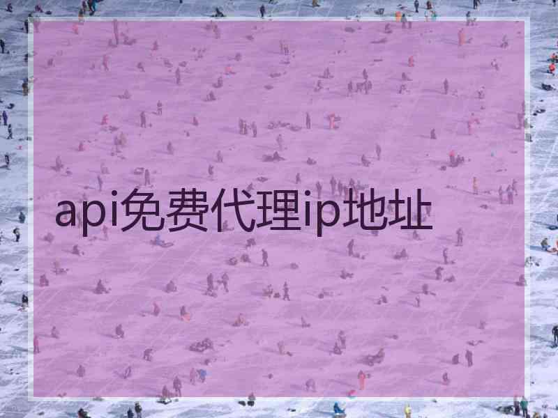 api免费代理ip地址