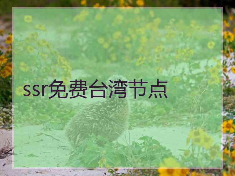 ssr免费台湾节点