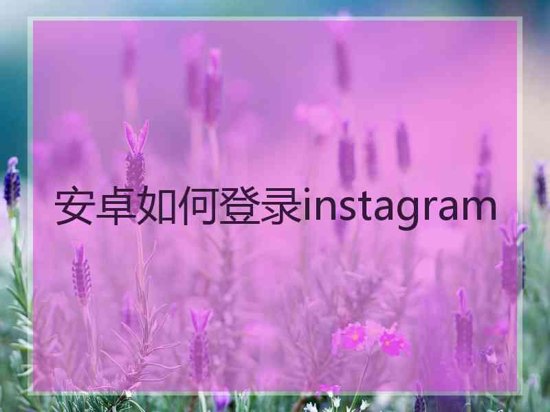 安卓如何登录instagram