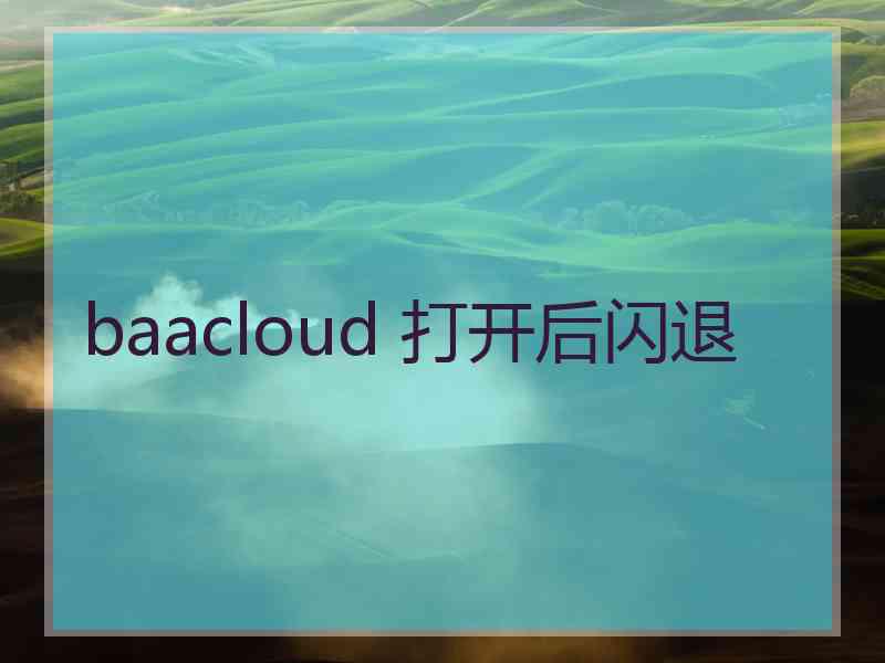 baacloud 打开后闪退