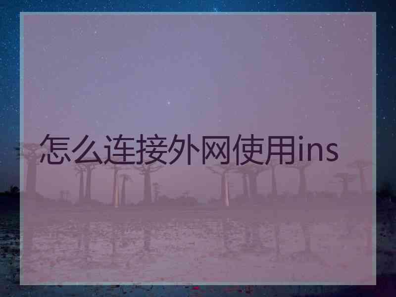 怎么连接外网使用ins