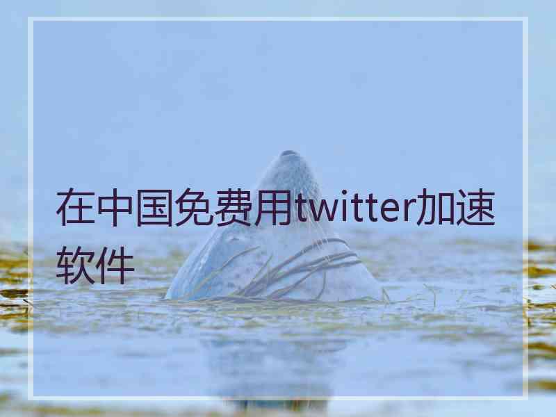 在中国免费用twitter加速软件