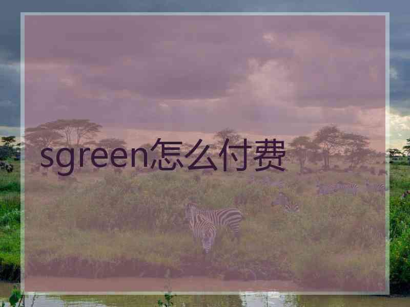 sgreen怎么付费