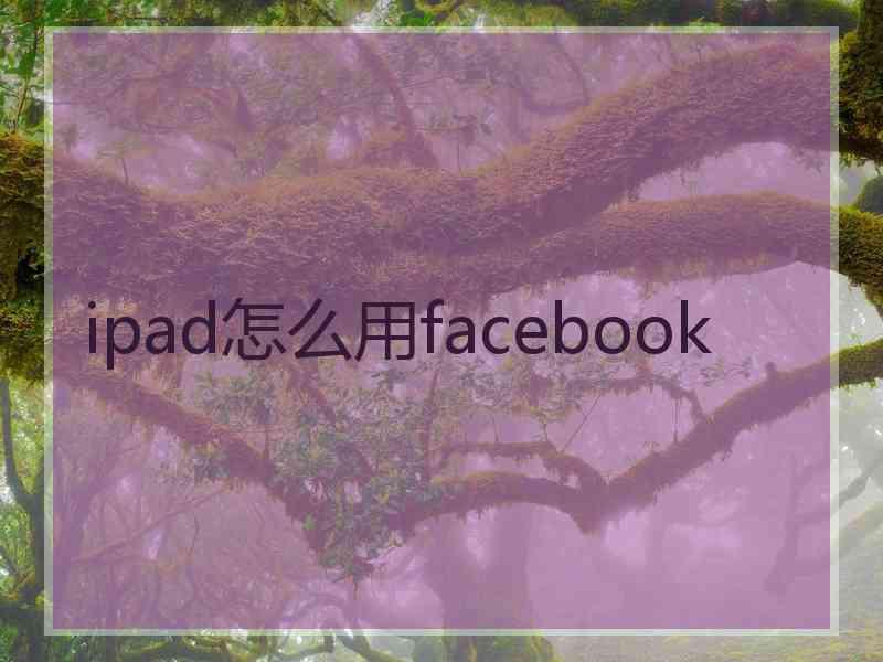 ipad怎么用facebook