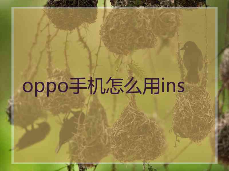 oppo手机怎么用ins