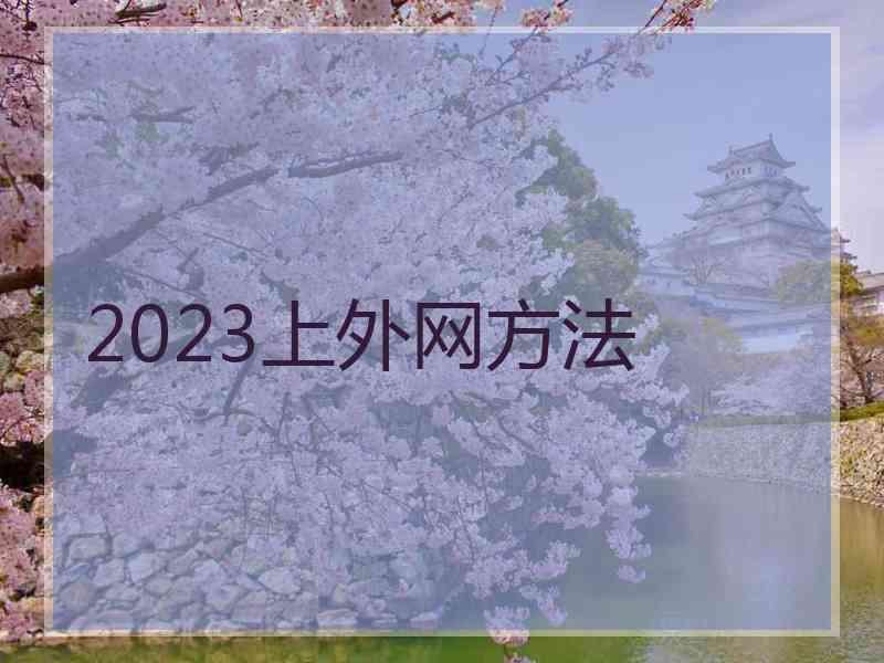 2023上外网方法