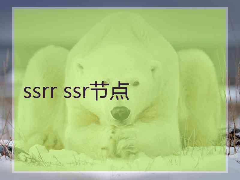 ssrr ssr节点