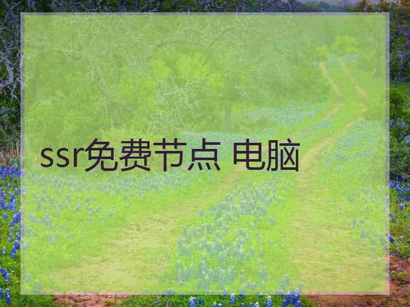 ssr免费节点 电脑