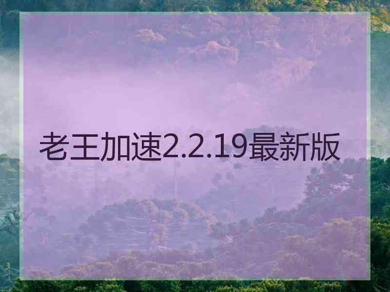 老王加速2.2.19最新版