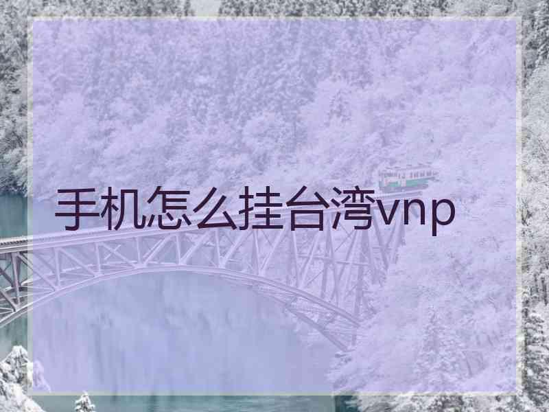 手机怎么挂台湾vnp