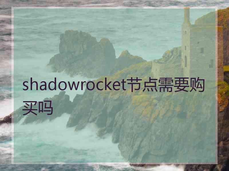 shadowrocket节点需要购买吗