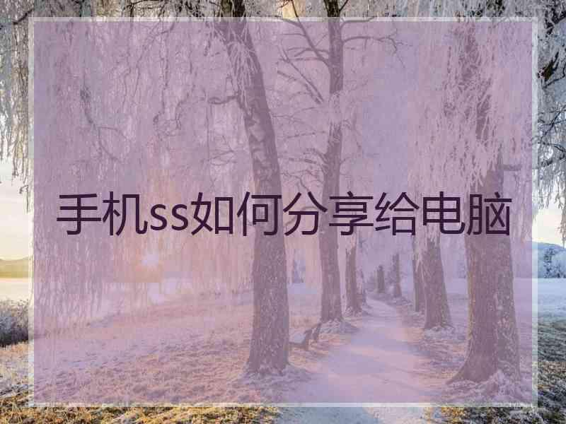 手机ss如何分享给电脑