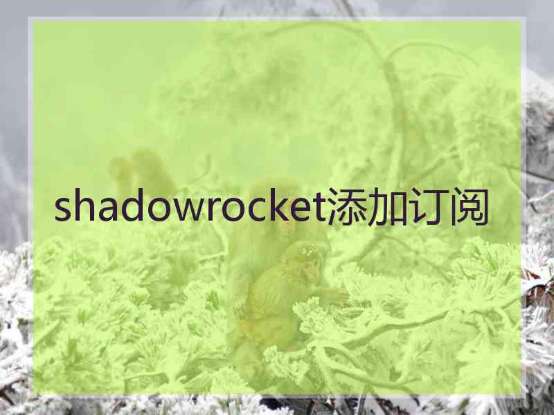 shadowrocket添加订阅