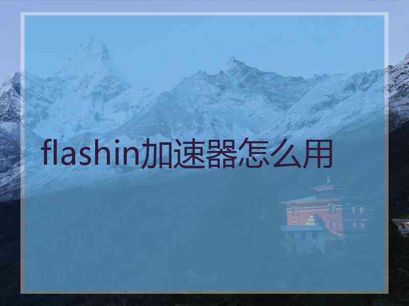 flashin加速器怎么用