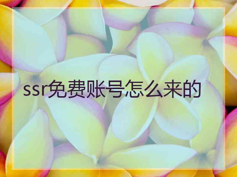 ssr免费账号怎么来的