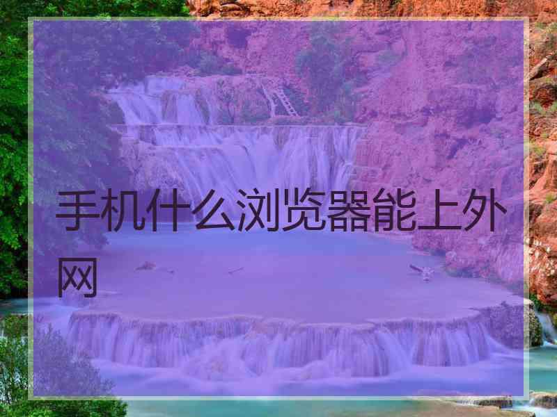 手机什么浏览器能上外网