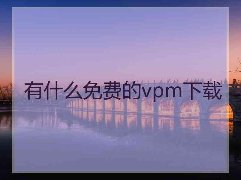 有什么免费的vpm下载