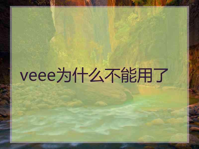 veee为什么不能用了