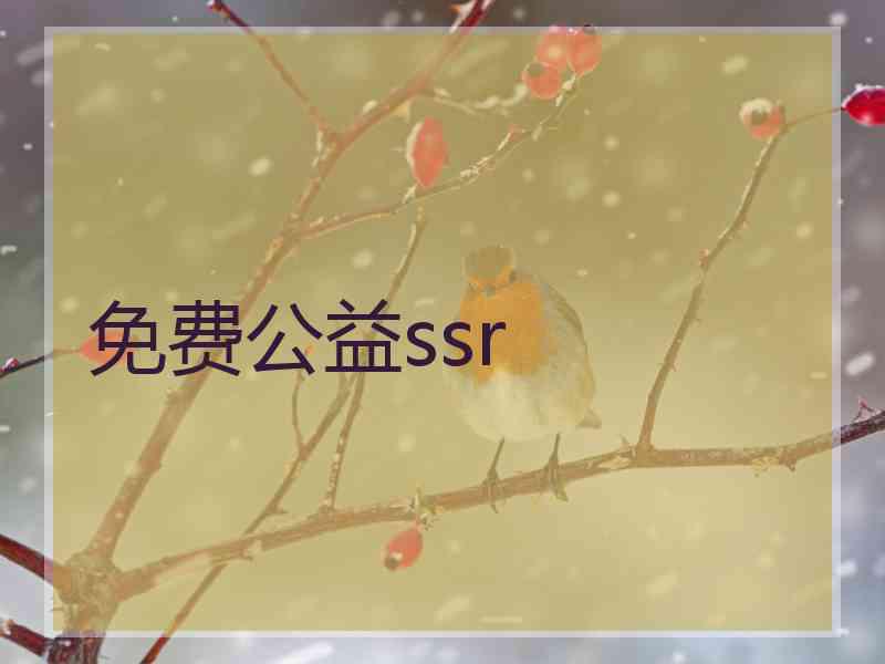 免费公益ssr