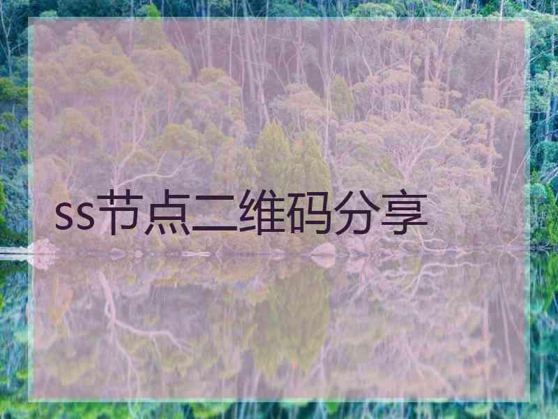 ss节点二维码分享