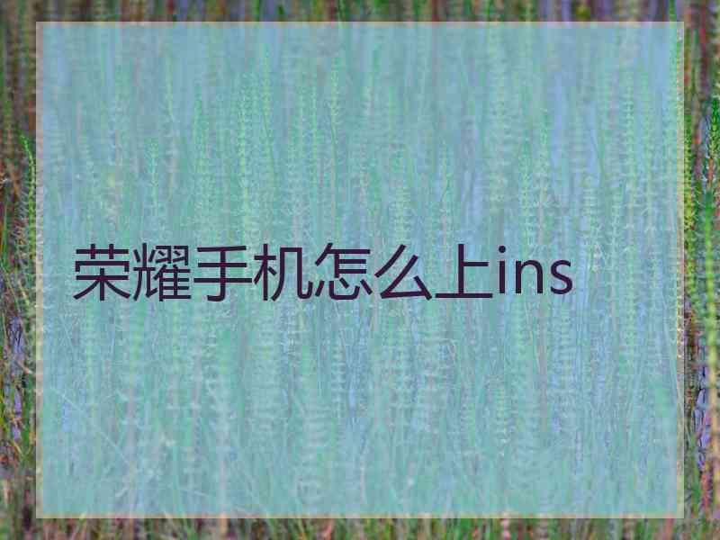 荣耀手机怎么上ins