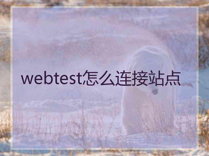 webtest怎么连接站点