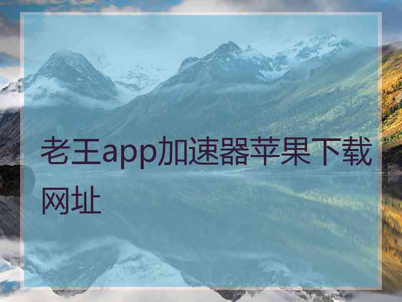 老王app加速器苹果下载网址