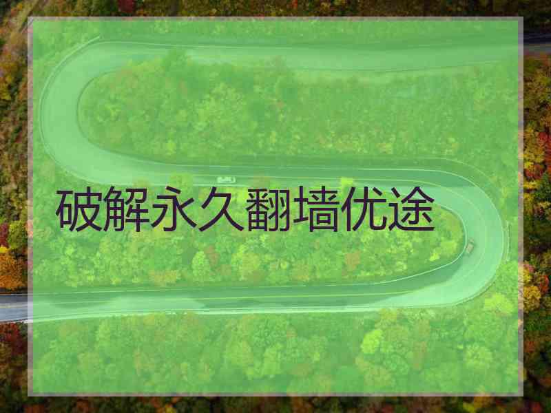 破解永久翻墙优途