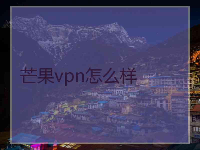 芒果vpn怎么样