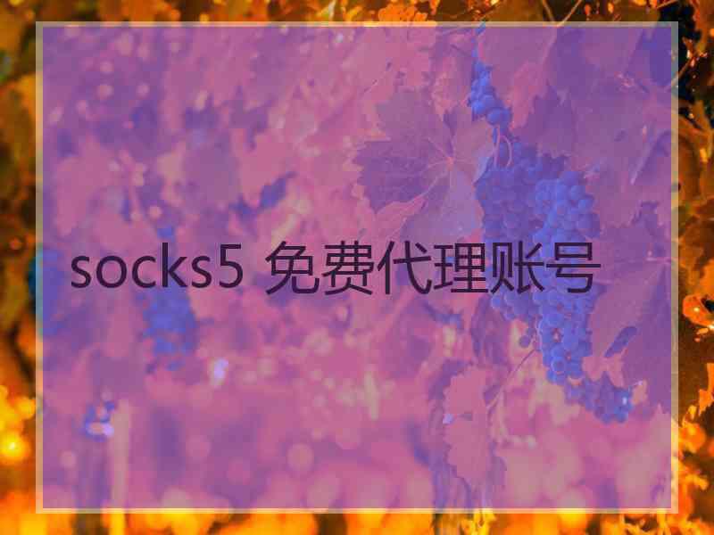 socks5 免费代理账号