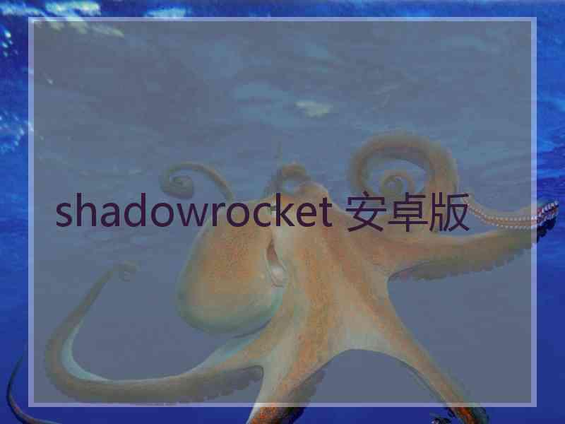 shadowrocket 安卓版