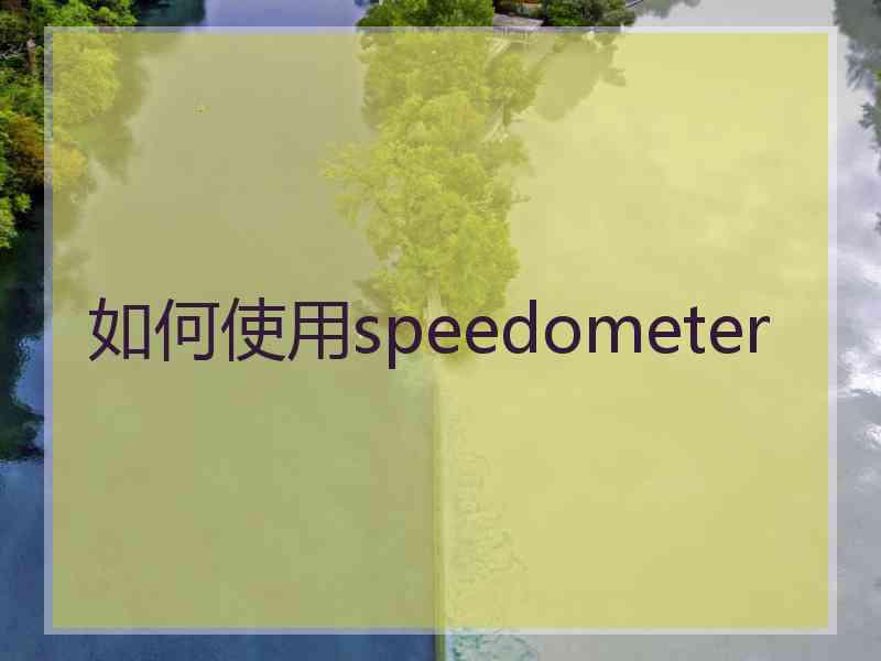 如何使用speedometer