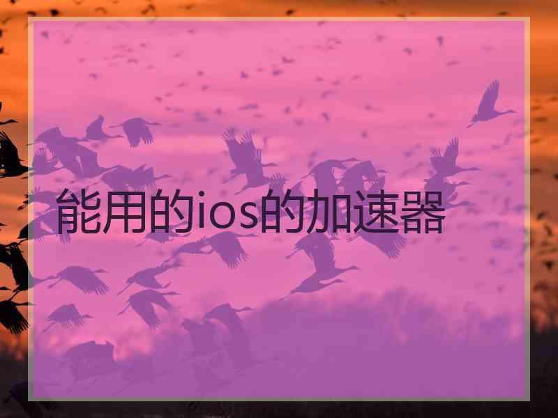 能用的ios的加速器