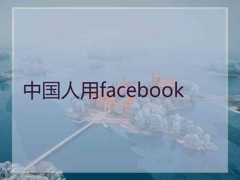 中国人用facebook