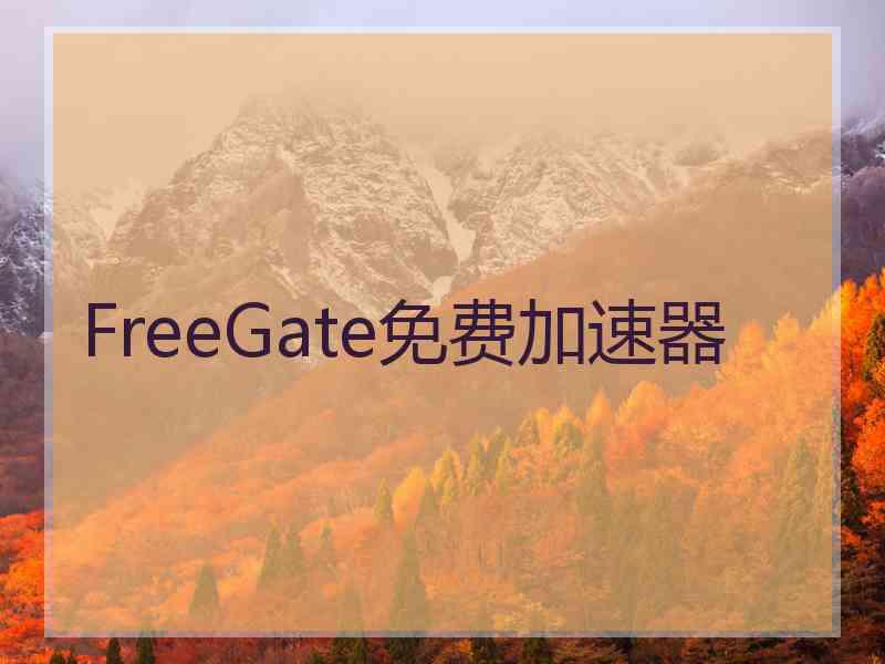 FreeGate免费加速器