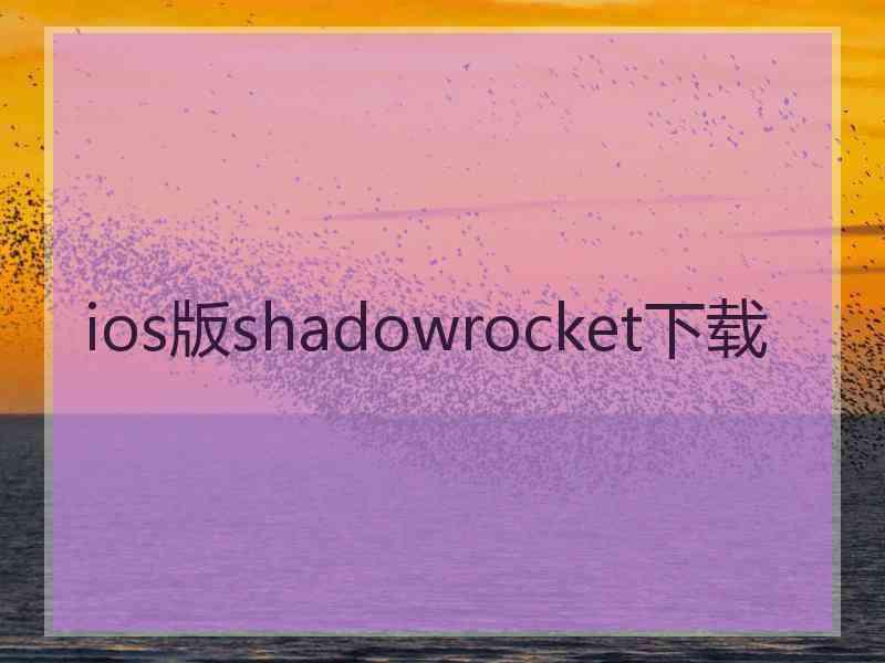 ios版shadowrocket下载