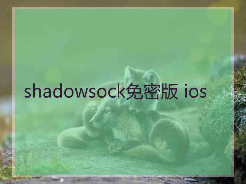 shadowsock免密版 ios