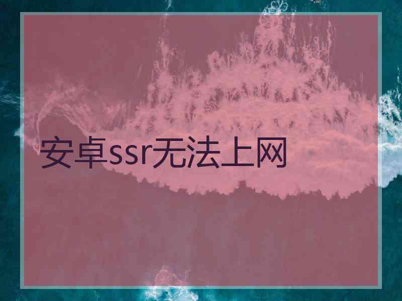 安卓ssr无法上网